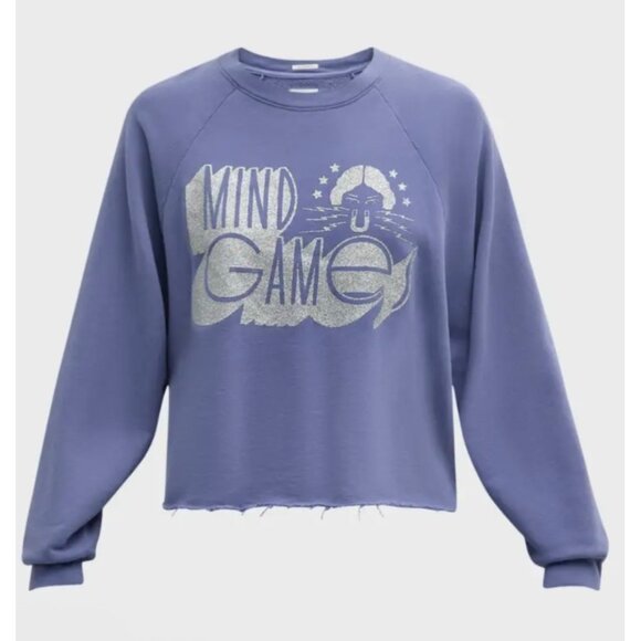MOTHER mindgames The Boost Crop Cut-Off Sweatshirt  NWT Small - Picture 1 of 13